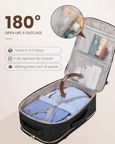 LOVEVOOK 40L Travel Backpack Flight Approved Carry on Backpack,3 Packing Cubes,Waterproof Personal Item Travel Bag,TSA Carry on Luggage Suitcase Travel Essentials,Gifts for Women & Men,fits 17" Laptop - color: Black-black, size: Large-40L-4Pcs