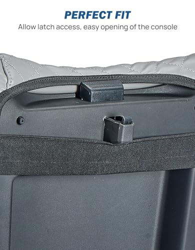 JOYTUTUS Center Console Cover Compatible with 2023-2025 2026 Pilot & 2024 Passport Ridgeline, Car Armrest Cover Console Pad Cushion, Gray Leather Center Console Armrest Cover lid Middle Console Cover - color: Gray
