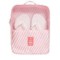 Shoe Bags for Travel,Shoe Bag Holds 3 Pair of Shoes,Shoe Storage Pouch for Travel and Daily Use,Shoe Organizer Travel Essentials for Packing in Suitcase,Waterproof - size: Pink Striped
