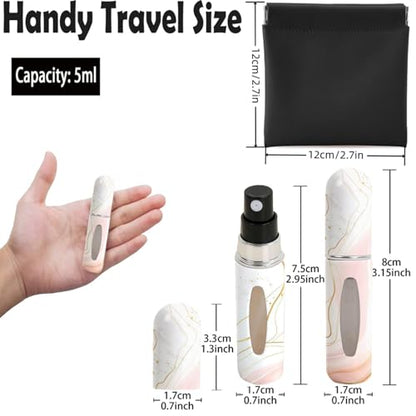 Perfume Travel Refillable Bottle– Portable Mini Sprayer,Empty Perfume Bottles with Unique Patterns,Refill Pump Case for Traveling and Outgoing,4 Pcs of 5 ml and Outgoing (Butterfly Flower Series)