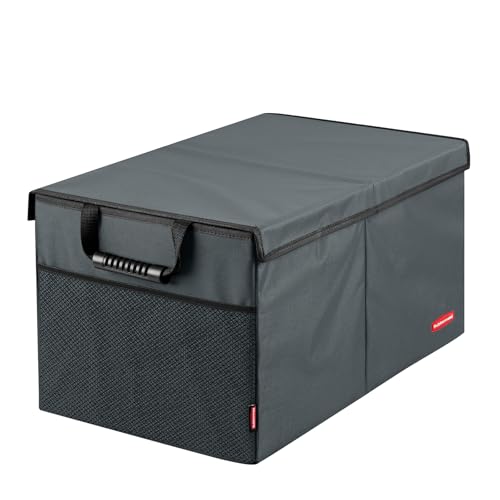 Rubbermaid Car Organizer, Collapsible Trunk Organizer, Multi-Compartment Car Storage Organization for Car Accessories, 2 Compartments With Cover, 21.65"*14.17"*12.2" - Gray - color: Gray, size: Medium