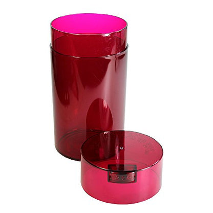 Tightvac - 3oz to 12 Ounce - Patented Airtight Container | Multi-use Vacuum Container Works as Smell Proof Containers for Herbs and Dry Goods. Red Tint - color: Red Tint Cap & Body
