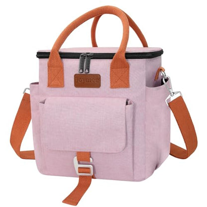 Joymee Insulated Lunch Box for Women Adjustable Shoulder Strap Lunch Bag - Pink - color: Pink
