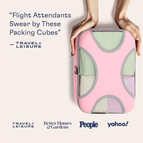 Shacke 8 Set Packing Cubes for Travel – Complete Luggage Organizer Set with Laundry, Shoe, Toiletry & Accessories Bag, Suitcase Travel Organizer (Summer Pink) - color: 8 Set - Summer Pink, size: Set of 8