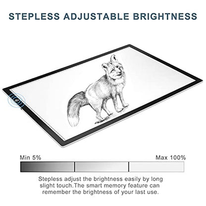 LitEnergy A2 LED Copy Board Light Tracing Box, Ultra-Thin Adjustable Artcraft LED Trace Light Pad for Tattoo Drawing, Streaming, Sketching, Animation, Stenciling - color: BLACK, size: 03 - A2