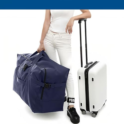Arxus Large Duffel Bag, Waterproof Carry on Weekend Overnight Storage Bag over Luggage for Airline, Travel, Camping, Moving - color: 120L-Dark Blue