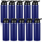 CHENGU 10 Pcs 25oz Reusable Aluminum Water Bottle Bulk Lightweight Outdoor Sports Water Bottles Easy Carry Leak Proof for Travel Gym Camping Hiking Fishing, Snap Lid (Blue) - style: Blue
