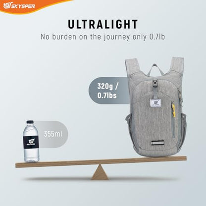 SKYSPER 10L Hiking Backpack Small Foldable Daypack Packable Lightweight Hiking Daypack Travel Day Pack for Women Men - color: Gray