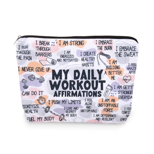 Workout Gym Cosmetic Bag Encouraging Fitness Gym Workout Gifts for Women Trainer Builder Bodybuilding Weightlifting Lovers Toiletry Skincare Bag Inspirational Fitness Instructor Coach Gifts - color: Daily Workout
