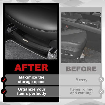 VaultsOnWheels Under Seat Storage Box Fit for 2026 Model Y Juniper Refresh Accessories, Console Organizer Tool Box Custom Fit Detachable Underseat Organizer - size: 3) Model Y Juniper|26+|Front Underseat Storage