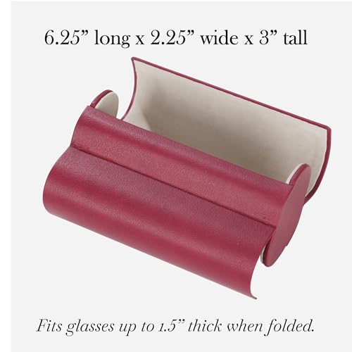 Eyeglass and Sunglass 2-Compartment Travel Case - color: Merlot Red