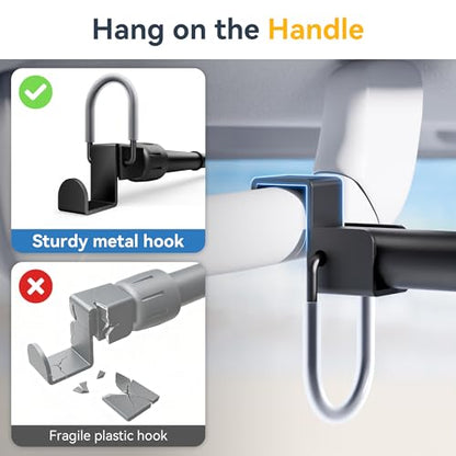Adjustable Car Clothes Hanger Bar 35-60 Inches – Heavy Duty Travel Garment Organizer, Anti-Wrinkle, Non-Slip Rubber Bands, Fits Cars, SUVs, Vans and Trucks
