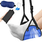 Yerliker Airplane Foot Hammock(Memory Foam) with Earplugs and Eye Mask Travel Necessities Adjustable Airplane Desk Foot Rest for Long Trip Pain and Swelling Relief(Blue) - color: Blue