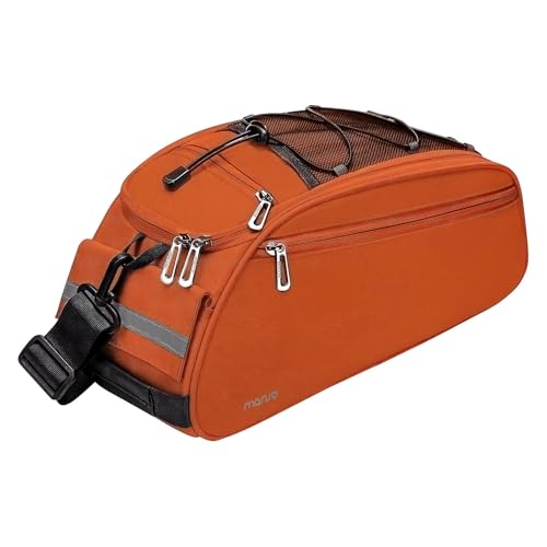 MOSISO Bike Rack Bag, Waterproof Bicycle Trunk Pannier Rear Seat Pouch Cycling Bike Carrier Backseat Storage Luggage Saddle Shoulder Bag - color: Orange