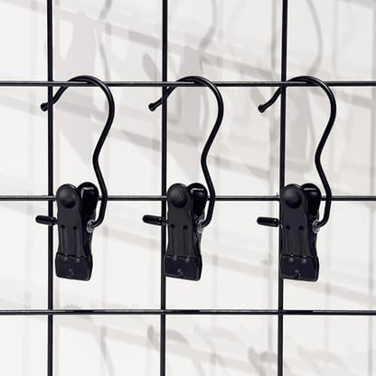 Hangers Clips,Stainless Hooks for Closet Hooks,Heavy Duty Clothespins Laundry Hanging Hooks,Travel Portable Clothes,Boot Tall Towel Hats Socks Pants and Bras (10, Matte Black) - color: Matte Black