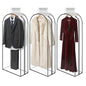 Clear Garment Bags for Hanging Clothes 3-piece set 60 inches Storage Bags With Zipper for Shirts, Suit,Jackets,Coats,sweater,Long Dresses,wedding,gowns,etc. - size: 60Inch