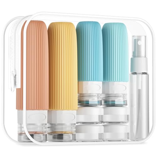 Mrsdry 16 Pack Travel Bottles Set, TSA Approved Leak Proof Silicone Squeezable Containers for Toiletries, Refillable Travel Accessories for Conditioner, Shampoo, Lotion & Body Wash Accessories - color: Yellow, size: Mudium