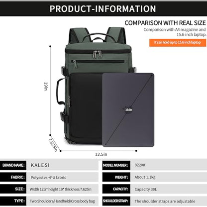 Kalesi Gym Duffle Bag Backpack 4-Way Waterproof with Shoes Compartment for travel Sport Hiking laptop Business-grey - color: Business-grey