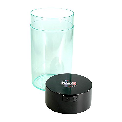 Tightvac - 3oz to 12 Ounce - Patented Airtight Container | Multi-use Vacuum Container Works as Smell Proof Containers for Herbs and Dry Goods. Black Clear - color: Black Cap & Clear Body
