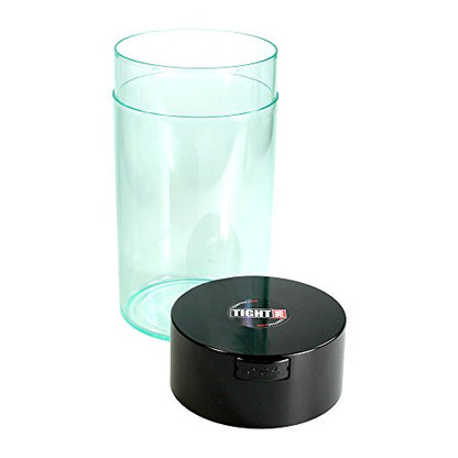 Tightvac - 3oz to 12 Ounce - Patented Airtight Container | Multi-use Vacuum Container Works as Smell Proof Containers for Herbs and Dry Goods. Black Clear - color: Black Cap & Clear Body