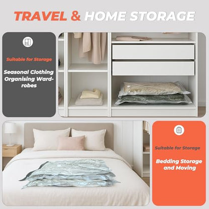 Vacbird Vacuum Seal Bags, 8 Pack 39" Vacuum Storage Bags with Rechargeable Cordless Pump for Space-Saving Compression of Clothing, Blankets, Duvets, Comforters, Pillows - size: 8 Pack 39"