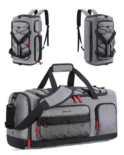 BAGSMART Gym Bag for Women & Men, 35L/63L Sports Travel Duffel Backpack with Shoe Compartment Laptop Compartment, Water Resistant Carry On Weekender Bag for Airplane - color: Dark Grey, size: 35L Medium
