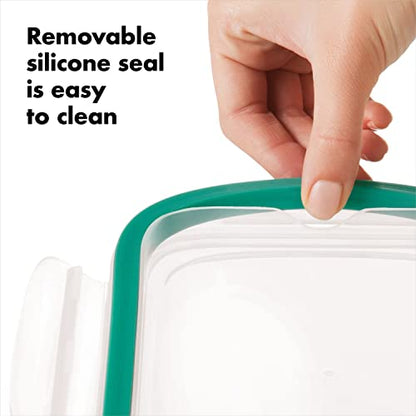 OXO Good Grips 3.5 Cup Smart Seal Glass Rectangle Food Storage Container, Clear (Pack of 2) - size: 3.5 Cup (Pack of 2), style: Glass