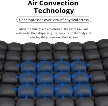 Travel Cushion Airplane Seat,Portable Inflatable Seat Cushion for Long Flights, Car Seat, Office Chairs, and Wheelchair (42 Air Bag with Air Pump and Storage Bag)