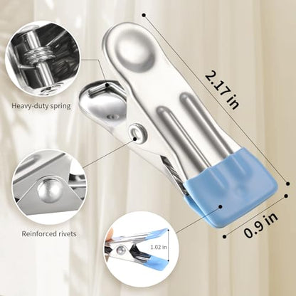 PHYDELU Drying Rack Clothing with 24 Clips，Sock Hanger for Drying，Hanging Clothes Dryer Underwear Hangers Racks Laundry Herb Socks Panty Wet Bra Lingerie Baby Delicates Foldable Small Indoor Metal - color: Blue (24 Clips)