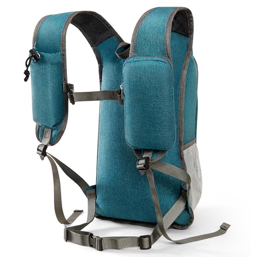 Small Hiking Backpack with Detachable Front Phone Holder, Foldable Packable Back pack with Chest and Waist Strap, Lightweight Daypack for Women Men (Blue, 15L) - color: Blue
