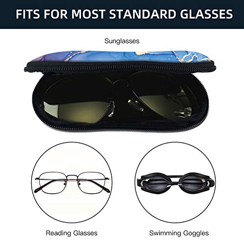 Sunglasses Soft Case with Carabiner Ultra Light Neoprene Zipper Glasses Case - color: Rebl Marble