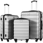Coolife Luggage 3 Piece Set, Lightweight Durable Hardshell Suitcase set with 360° Spinner Wheels, TSA-approved Lock, Checked Family Travel Luggage sets, 20/24/28 Inch, Silver - color: Sliver, size: 20in24in28in