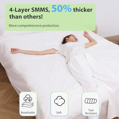 2 Pack Disposable Bed Sheet, Disposable Sheet for Travel Bedding Cover Portable Sheet with Quilt Cover, Bed Sheet and Pillowcase for Travel Business Trip Spa Hotel - color: 2 Pack