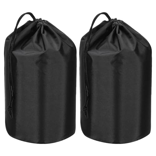 PATIKIL Stuff Sack, Waterproof Outdoor Storage Sack Portable Drawstring Dust Flap Bag Lightweight Sleeping Bag for Camping Hiking Travel - color: Black