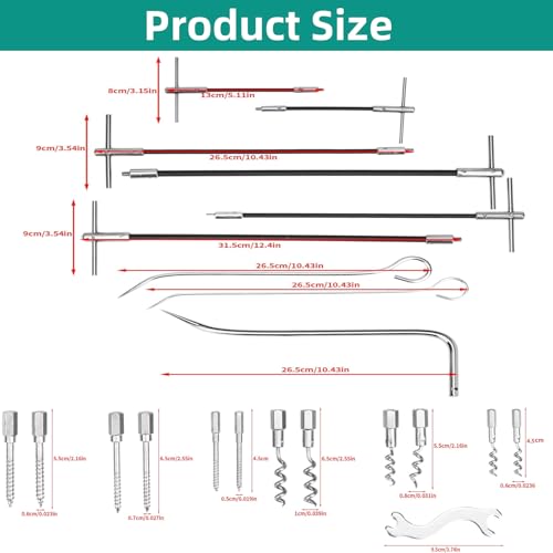 lukar 23pcs Packing Extractor, Pump Packing Puller Set, Packing Seal Puller, Stainless Steel Removable Tip, Flexible Packing Hook Extractor, Valve Packing Removal Tool with Toolbox