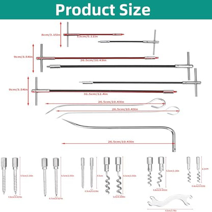 lukar 23pcs Packing Extractor, Pump Packing Puller Set, Packing Seal Puller, Stainless Steel Removable Tip, Flexible Packing Hook Extractor, Valve Packing Removal Tool with Toolbox