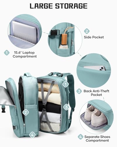 wepadre Vacuum Backpack Travel with Pump Travel Backpack with Vacuum System Expandable Vacpack Compression Backpacks for Travel Easy Vac Pack Carry on Luggage Blue - color: Blue