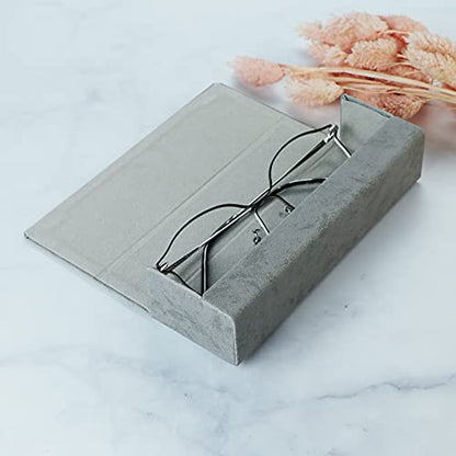 LifeArt Eyeglass Case Hard Shell, Portable Sunglass Case for Women and Men, fashionable PU Leather Eyeglass Case, Lightweight - color: 634_fhybr(light Grey)