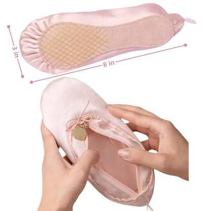 Ballet Dance Shoe Makeup Bag For Little Girls, Ballerina Slipper Makeup Pouch Bag, Ballet Pointe Shoes Gifts (Pink-H2) - color: Pink-H2