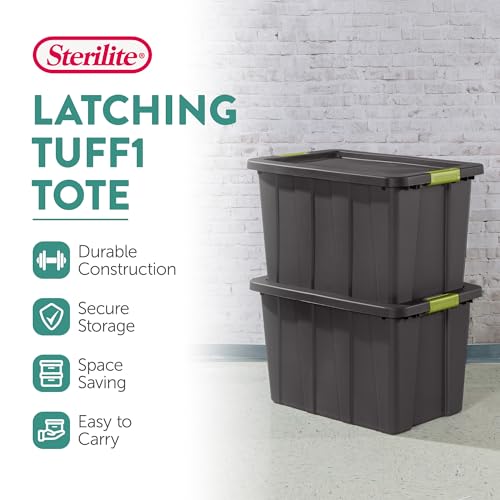 Sterilite 8-Pack Storage Bins with Lids, Heavy Duty Totes, Tuff1, 30 Gallon, Flat Gray - color: Flat Gray, size: 30 Gallon (8 Pack)