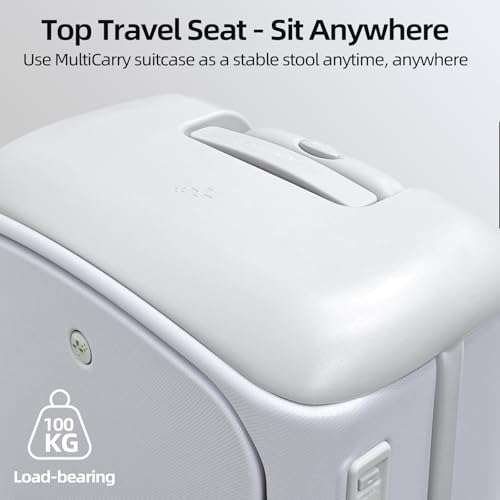Hang Safe Carry On Luggage,PC Hard Shell Zipperless Bussiness Suitcases,21.3''x15''x9''Airline Approved,360° Spinner Wheels,TSA Locks USB Charging Port,Top Travel Seat,White - color: White, size: 20 Inches