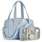 Percover Weekender Bag for Women, Ultra Lightweight Travel Duffle, Carry On Personal Item Overnight Bag with Toiletry Pouch & Compartments, Quilted Gym & Travel Bag, Slate Blue - color: Slate Blue