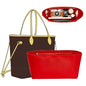 Soft Nylon Purse Organizer Insert for Lv Neverfull MM Tote Bag, Waterproof Lightweight Luxury Neverfull MM Organizer Red, Handbags Divider Inner Shaper with Cup Holder & Zipper Pocket - color: Red