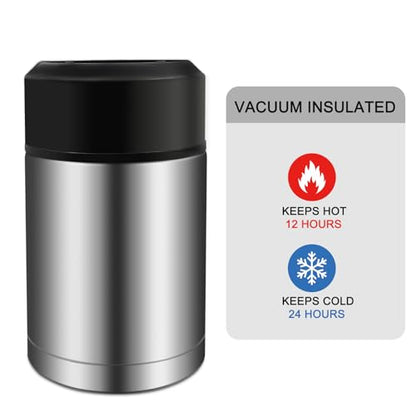 35oz Soup Thermos, Stainless Steel Thermos for Hot Food, Wide Mouth Food Thermos Jar, Insulated Lunch Container Leak Proof Vacuum Thermal Flask (silver-35oz) - color: silver-35oz