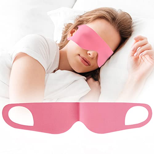 FRESHME Lightweight Breathable Sleep Mask Zero Pressure Blocking Light Sleeping Eye Mask for Men Women Travel Nap Blindfold Eye Shade Cover with Flexible Elastic Ear Hanging for Side Sleeper Pink - color: Pink