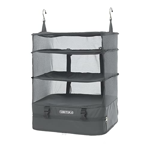 TABITORA Portable Hanging Travel Shelves Bag Packing Cube Organizer Suitcase Storage Large Capacity - color: Grey, size: X-Large