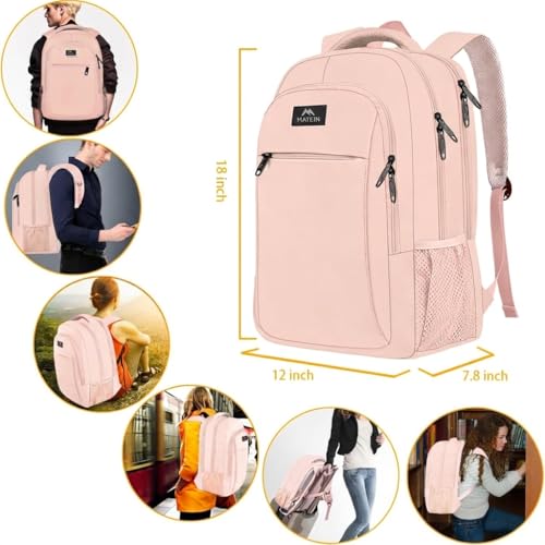 MATEIN 15.6 inch Laptop Backpack, Cute Slim Computer Travel Backpack, Carry On Casual Daypack Bag Gifts for Women Teacher Nurse, Pink - color: Pink, size: 15.6 Inch