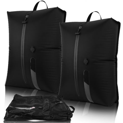 Vacuum Bags for Travel IP67 Reusable Vacuum Seal Bags for Clothing Airless Vacuum Kit Travel Space Saver Compression Bags for Carry On Suitcases and Backpack, Hiking & Camping (2PC, NO PUMP) - style: 2PC