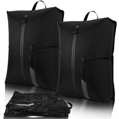 Vacuum Bags for Travel IP67 Reusable Vacuum Seal Bags for Clothing Airless Vacuum Kit Travel Space Saver Compression Bags for Carry On Suitcases and Backpack, Hiking & Camping (2PC, NO PUMP) - style: 2PC