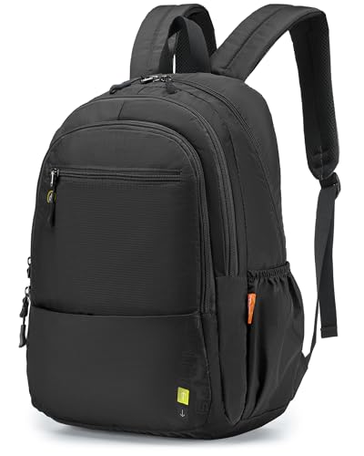 Personal Item Bag 17x10x9 Ryanair Backpack Flight Approved Lightweight Causal Bookbag for College, Travel (Black) - color: Black